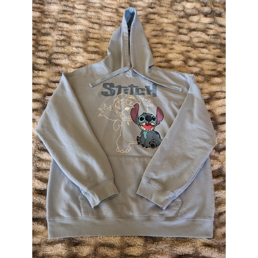 Disney Stitch Graphic Hoodie Light Blue XL 15-17 Lilo & Stitch Sweatshirt